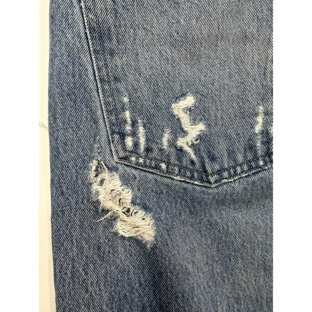 AGOLDE 90’s Distressed Relaxed Straight Leg High Rise Denim Jeans Size 27